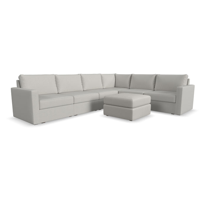 Flex 6-Seat Sectional with Standard Arm and Ottoman - Furniture House (VA)
