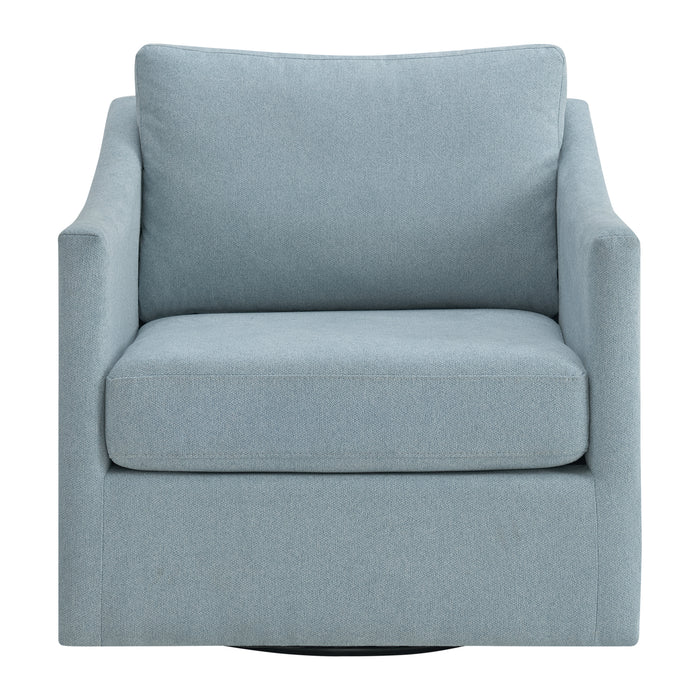 Acacia Swivel Chair in Freya Light Blue