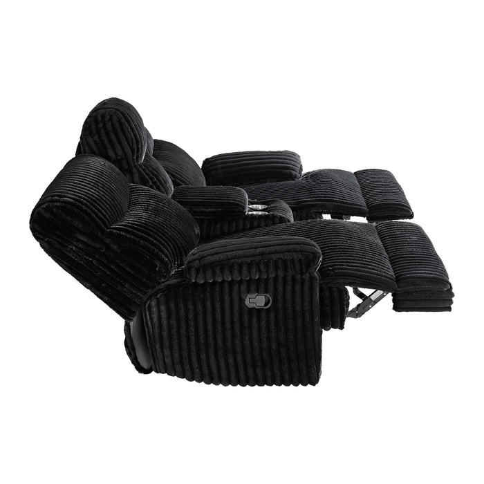 Admiral Motion Loveseat with Console in Masis Black