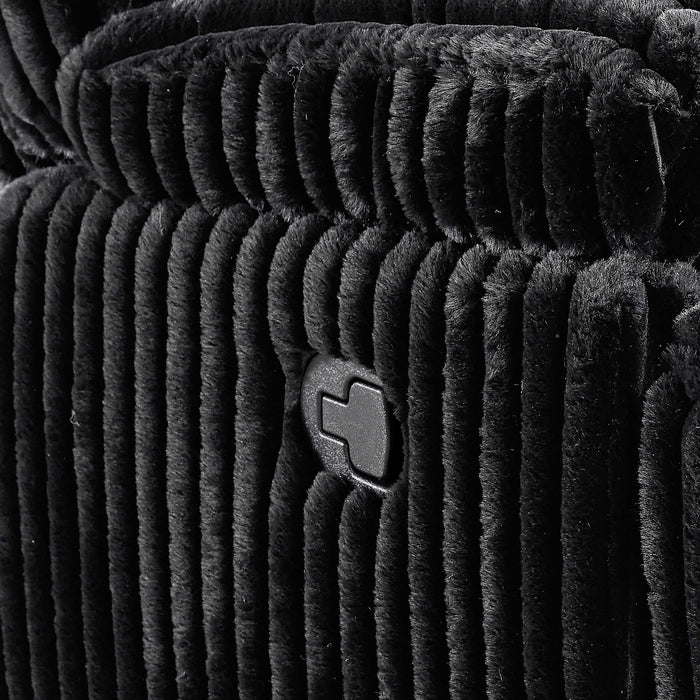 Admiral 3PC Living Room Set in Masis Black-Sofa, Loveseat & Recliner