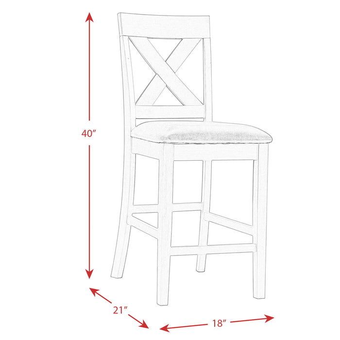 Alex Counter Side Chair W/Brown PU Espresso (2 Per Pack) - Furniture House (VA)