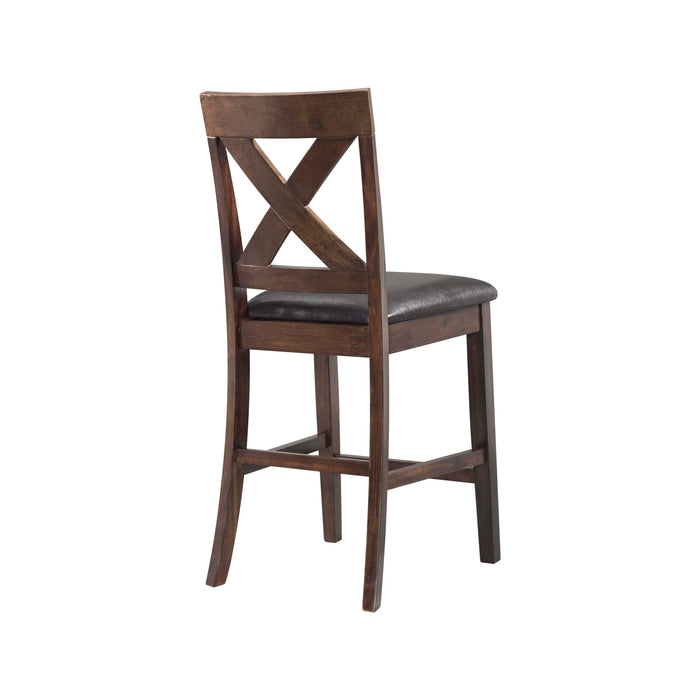 Alex Counter Side Chair W/Brown PU Espresso (2 Per Pack) - Furniture House (VA)