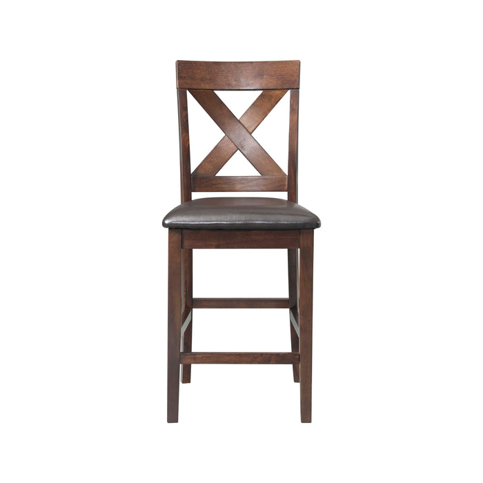 Alex Counter Side Chair W/Brown PU Espresso (2 Per Pack) - Furniture House (VA)