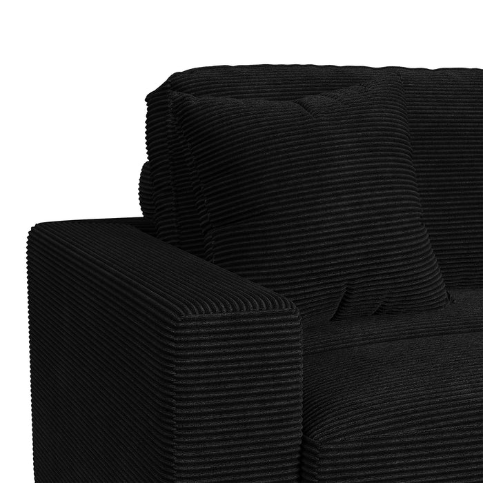 Arizona 4PC Sectional Set with RHF Chaise in Steno Black
