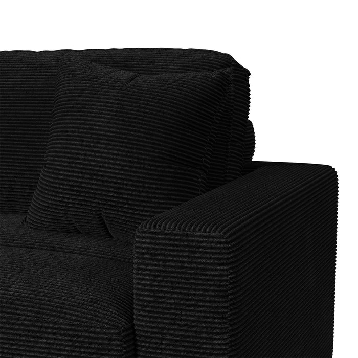Arizona 3PC Sectional Set with LHF Chaise in Steno Black