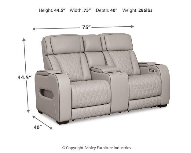 Boyington Power Reclining Loveseat with Console - Furniture House (VA)