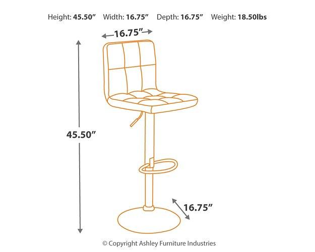 Bellatier Adjustable Height Bar Stool - Furniture House (VA)