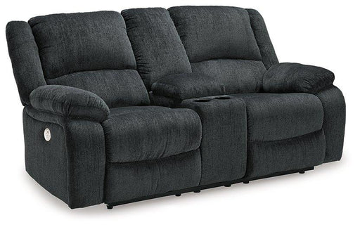 Draycoll Power Reclining Loveseat with Console - Furniture House (VA)
