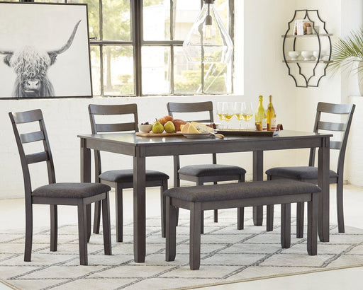 Bridson Dining Table and Chairs with Bench (Set of 6) - Furniture House (VA)