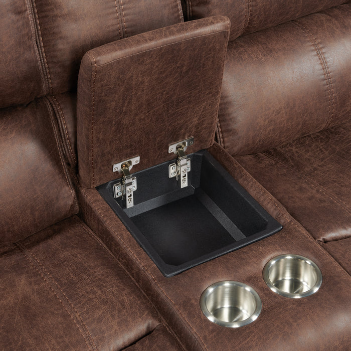 Atlantis 3PC Living Room Set in Heritage Brown-Sofa, Loveseat & Recliner