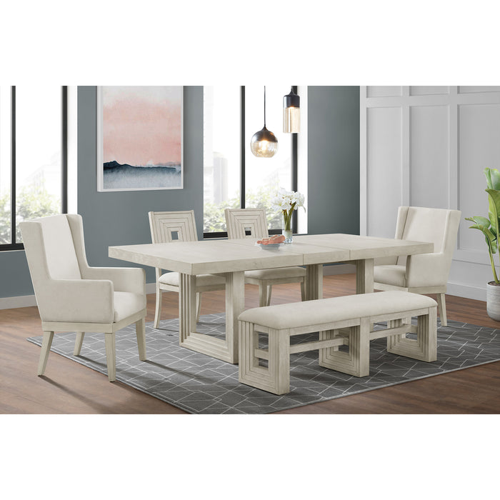 Avalanche Dining Bench in Antique White - Furniture House (VA)