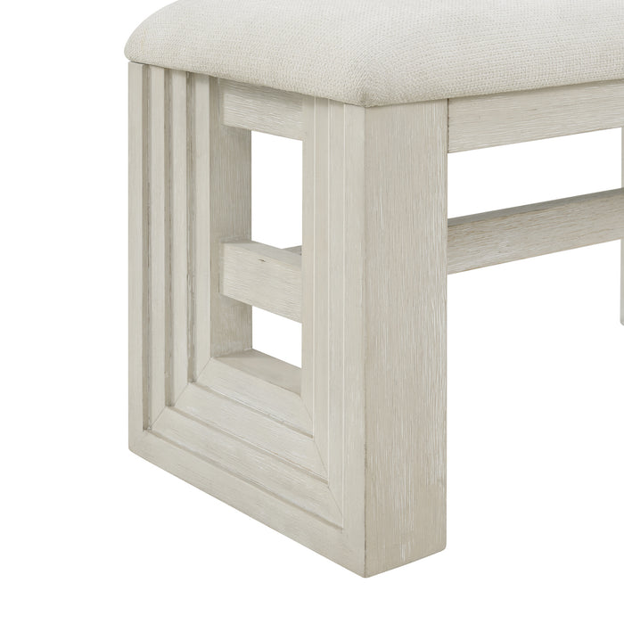 Avalanche Dining Bench in Antique White - Furniture House (VA)
