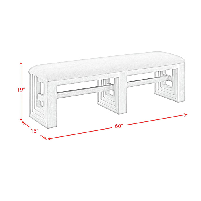 Avalanche Dining Bench in Antique White - Furniture House (VA)