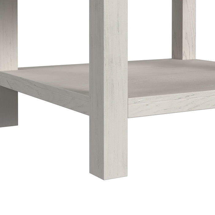 Avalanche End Table with USB in Antique White