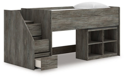 Frandern Loft Bed with Bookcase Storage - Furniture House (VA)