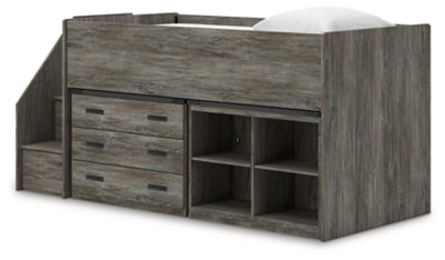 Frandern Loft Bed with Bookcase and Drawer Storage - Furniture House (VA)