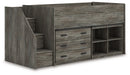 Frandern Loft Bed with Bookcase and Drawer Storage - Furniture House (VA)