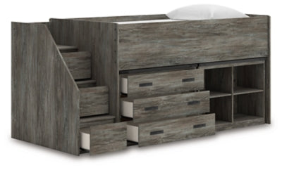 Frandern Loft Bed with Bookcase and Drawer Storage - Furniture House (VA)