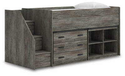 Frandern Loft Bed with Bookcase and Drawer Storage - Furniture House (VA)