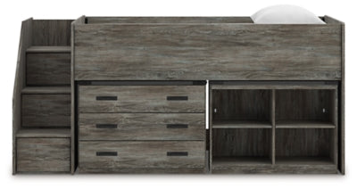 Frandern Loft Bed with Bookcase and Drawer Storage - Furniture House (VA)