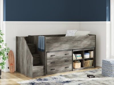 Frandern Loft Bed with Bookcase and Drawer Storage - Furniture House (VA)