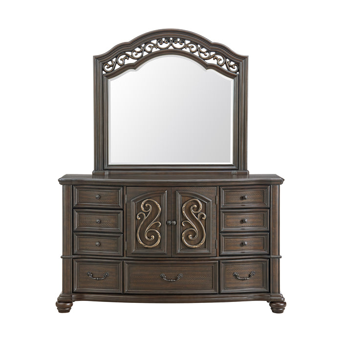 Brunswick Dresser and Mirror Set in Mahogany