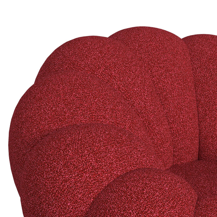 Bubble Swivel Chair and Ottoman in Red