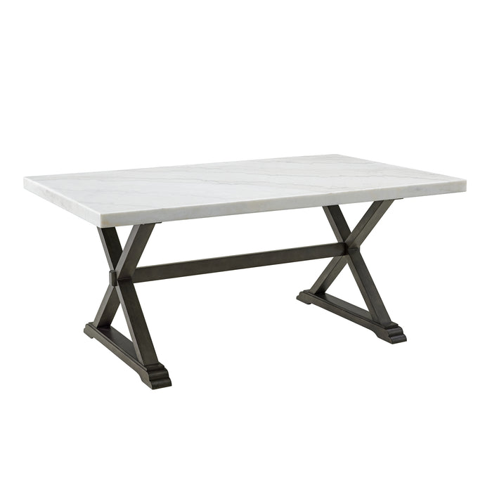 Lexi Dining Table in Espresso Base / White Marble Top - Furniture House (VA)