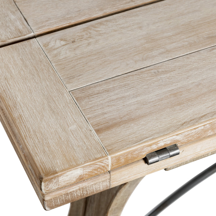 (D680-33) Callista- Folding Top Dining Table- Beach/Natural Metal - Furniture House (VA)