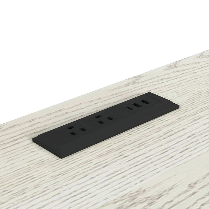 Cambrie Buffet with LED and Power in Off-White and Natural