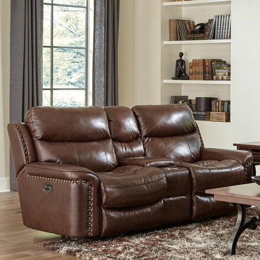 Catnapper Ceretti Power Reclining Console Loveseat in Brown image