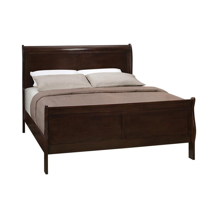 Louis Philippe Queen Panel Sleigh Bed Cappuccino