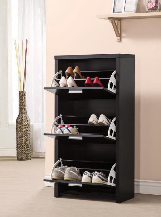Vivian 3-drawer Shoe Cabinet Black - Furniture House (VA)