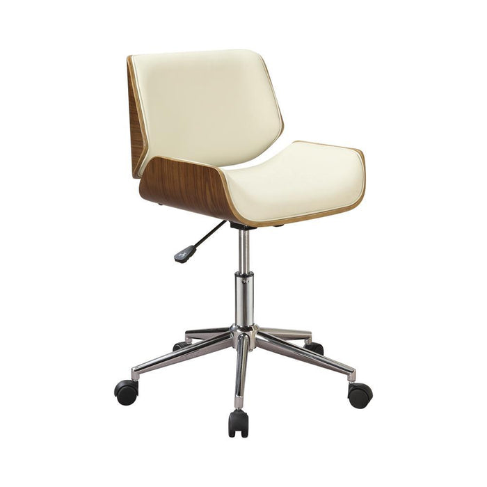 Addington Adjustable Height Office Chair Ecru and Chrome - Furniture House (VA)