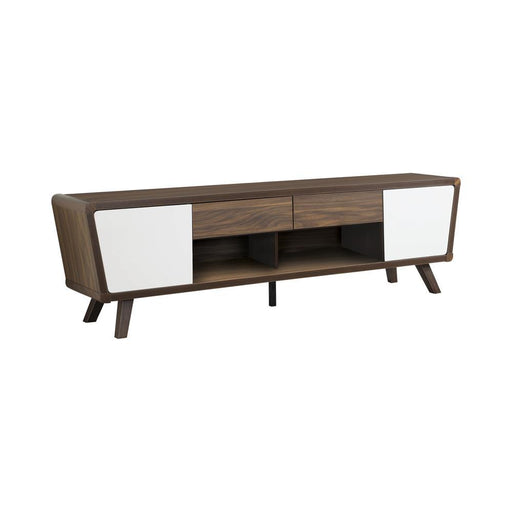 Alvin 2-drawer TV Console Dark Walnut and Glossy White - Furniture House (VA)