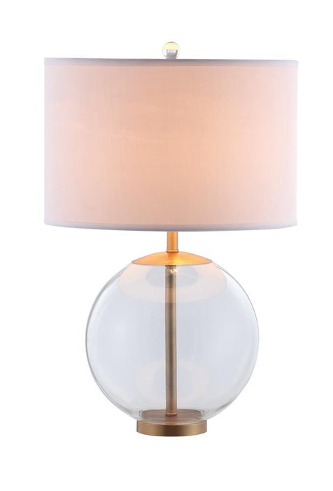 Kenny Drum Shade Table Lamp with Glass Base White - Furniture House (VA)