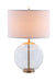 Kenny Drum Shade Table Lamp with Glass Base White - Furniture House (VA)