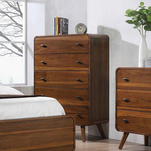 Robyn 5-drawer Chest Dark Walnut - Furniture House (VA)