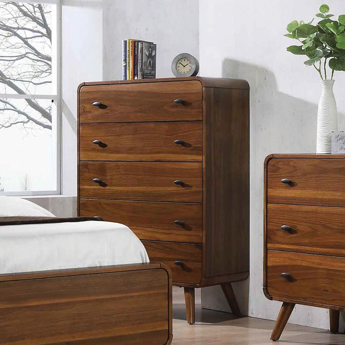 Robyn 5-drawer Chest Dark Walnut - Furniture House (VA)