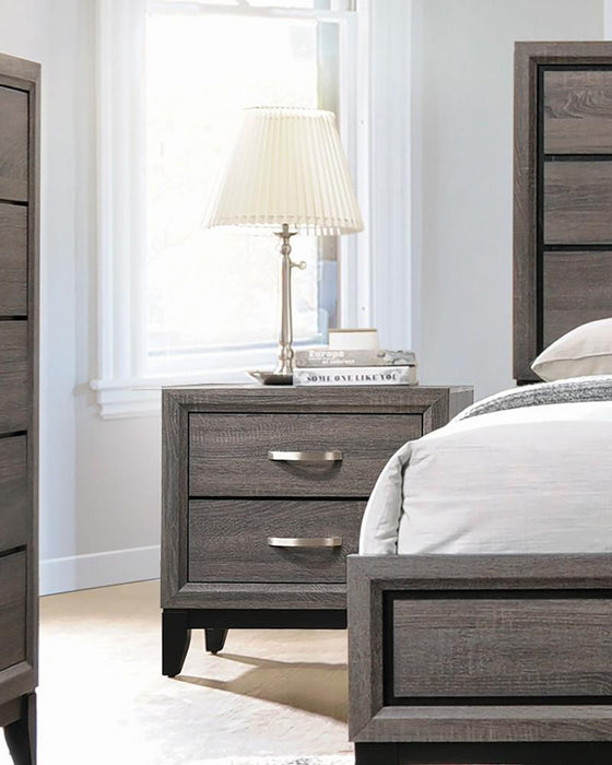 Watson 2-drawer Nightstand Grey Oak and Black - Furniture House (VA)