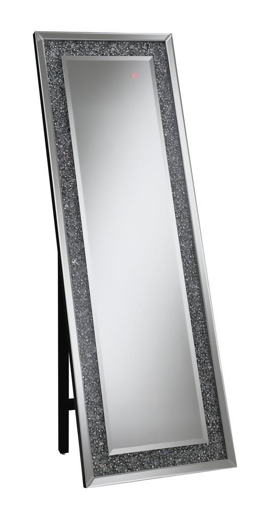 Carisi Rectangular Standing Mirror with LED Lighting Silver - Furniture House (VA)