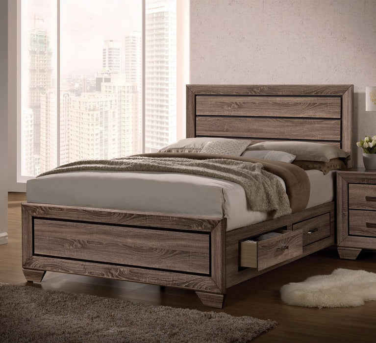 Kauffman California King, E.king, & Queen Panel Bed Washed Taupe - Furniture House (VA)