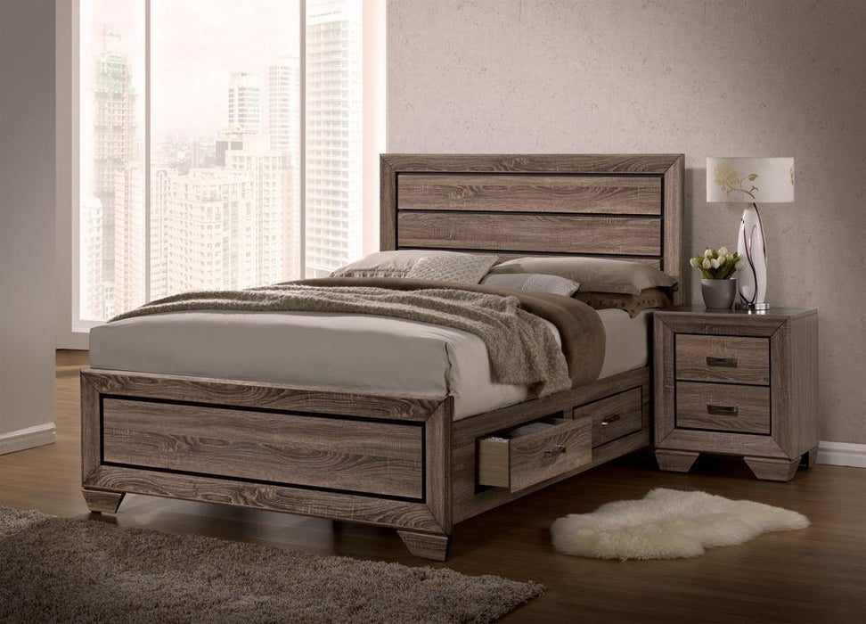 Kauffman California King, E.king, & Queen Panel Bed Washed Taupe - Furniture House (VA)