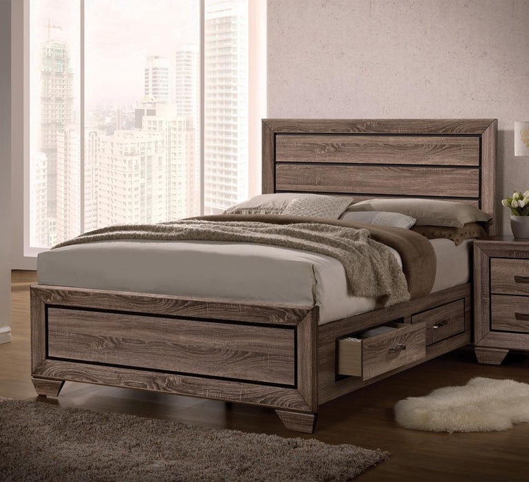 Kauffman California King, E.king, & Queen Panel Bed Washed Taupe - Furniture House (VA)