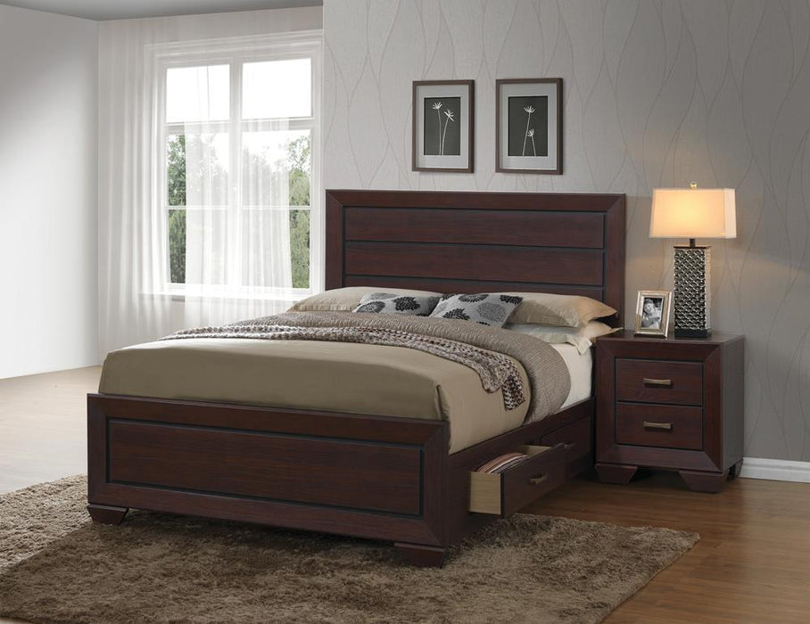 Kauffman California King, Eastren King, & Queen Panel Bed Dark Cocoa - Furniture House (VA)