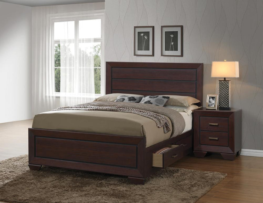 Kauffman California King, Eastren King, & Queen Panel Bed Dark Cocoa - Furniture House (VA)