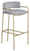 Comstock Upholstered Low Back Stool Grey and Gold - Furniture House (VA)
