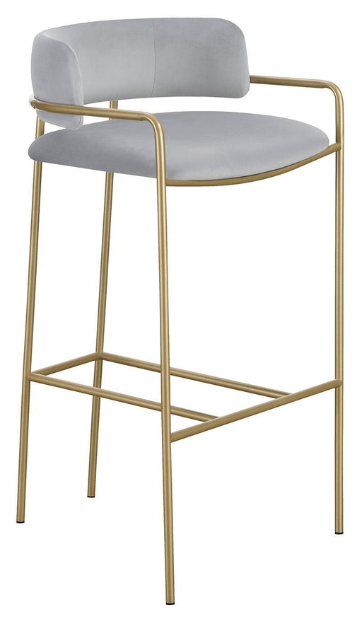 Comstock Upholstered Low Back Stool Grey and Gold - Furniture House (VA)