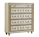Antonella 5-drawer Upholstered Chest Ivory and Camel - Furniture House (VA)
