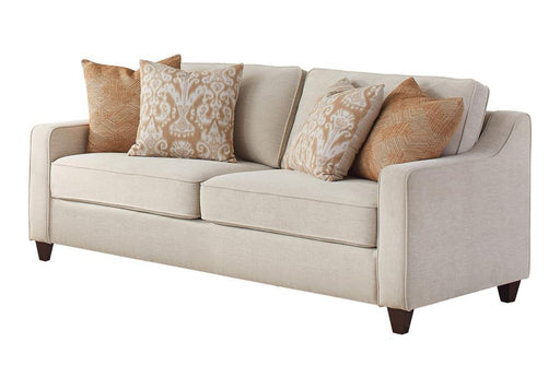 Christine Upholstered Cushion Back Sofa Beige - Furniture House (VA)
